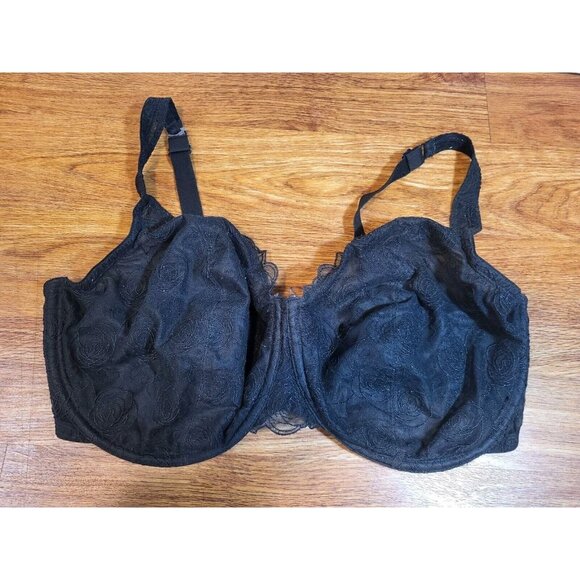 Bali Lace Desire Minimizer‎ Bra Size 40DDD Underwire Embroidered Black - Picture 1 of 4